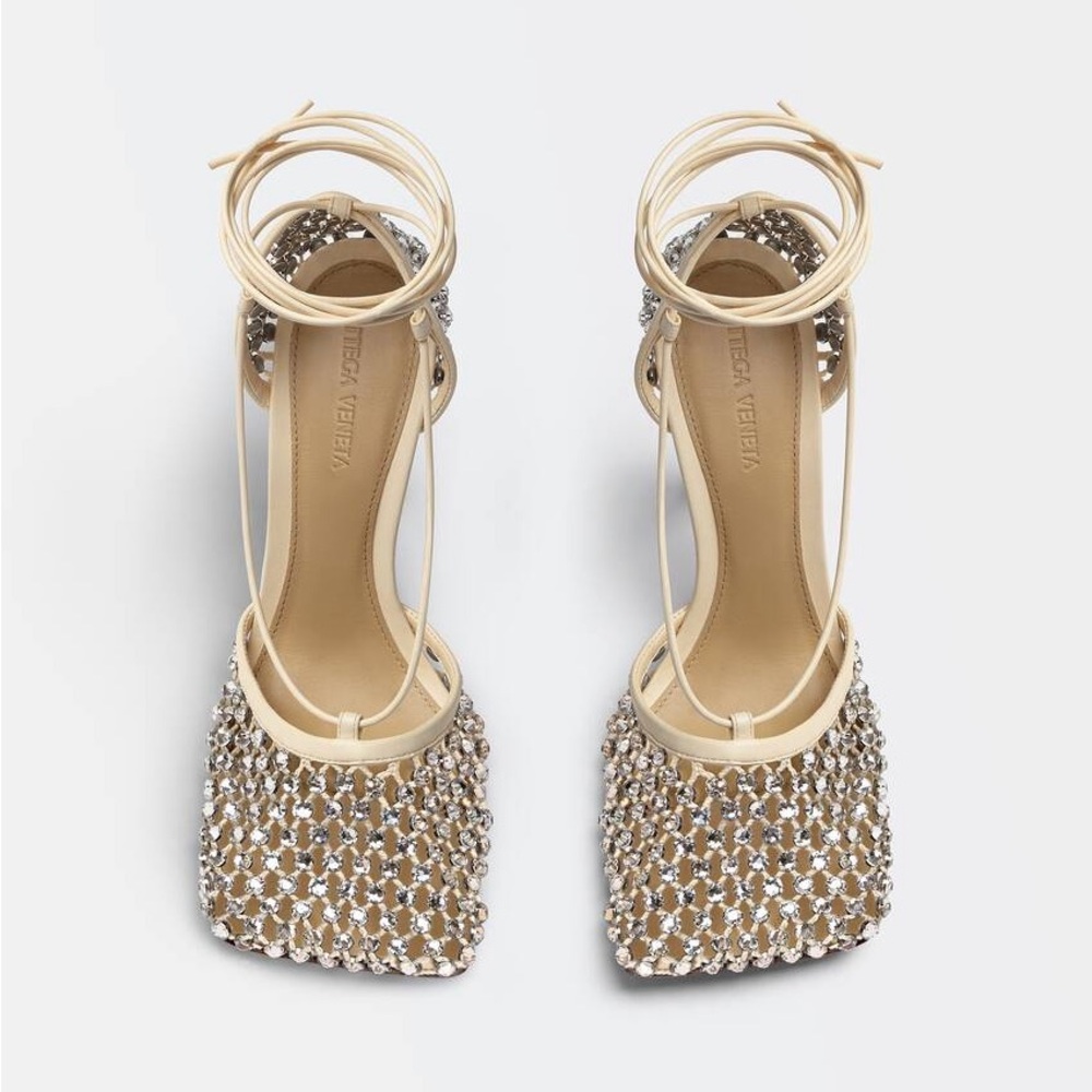 Bottega Veneta Beige sparkle heels size 41